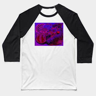 Neon Dragon With 4 Elements Variant 3 Baseball T-Shirt